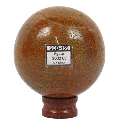 Agate Sphere, Untreated — 67mm, 0.4 Kg (2000 Ct), Madagascar
