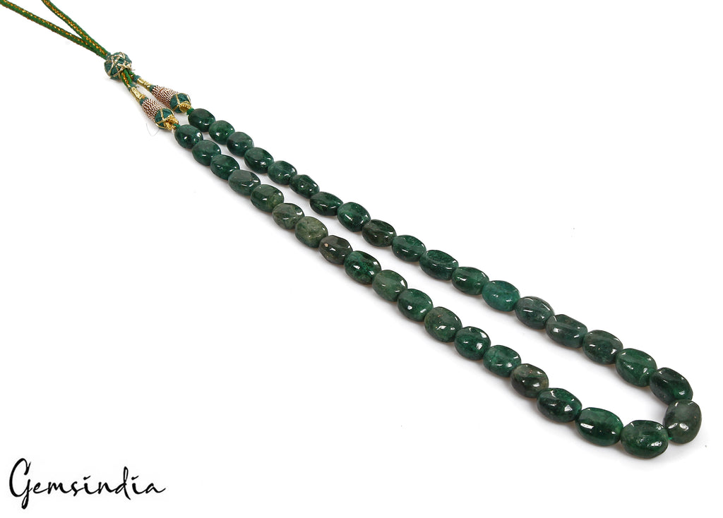 Emerald Necklace, Color Enhanced, Green — 11mm to 15mm, 300 Ct, India