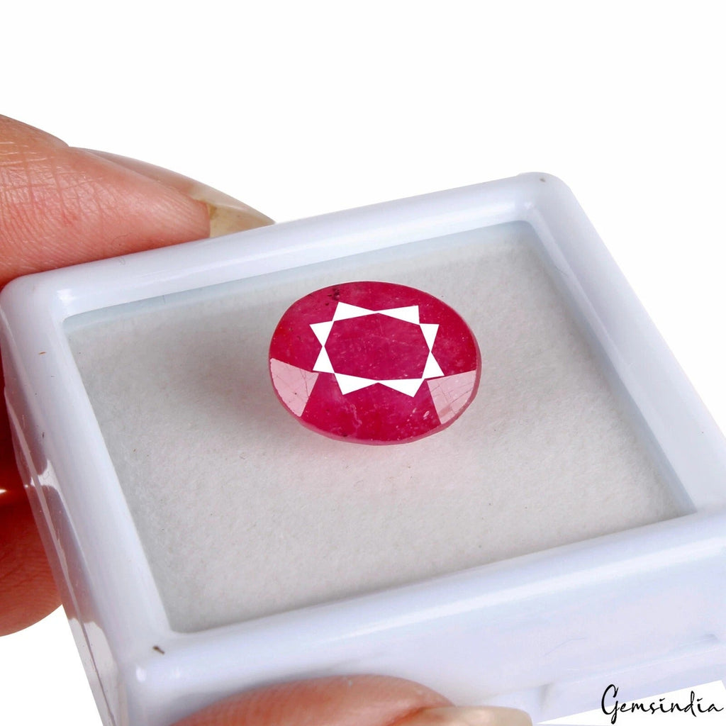 9.60 Cts Natural Mozambique Red Ruby Oval Faceted Cut Loose Gem For Ring