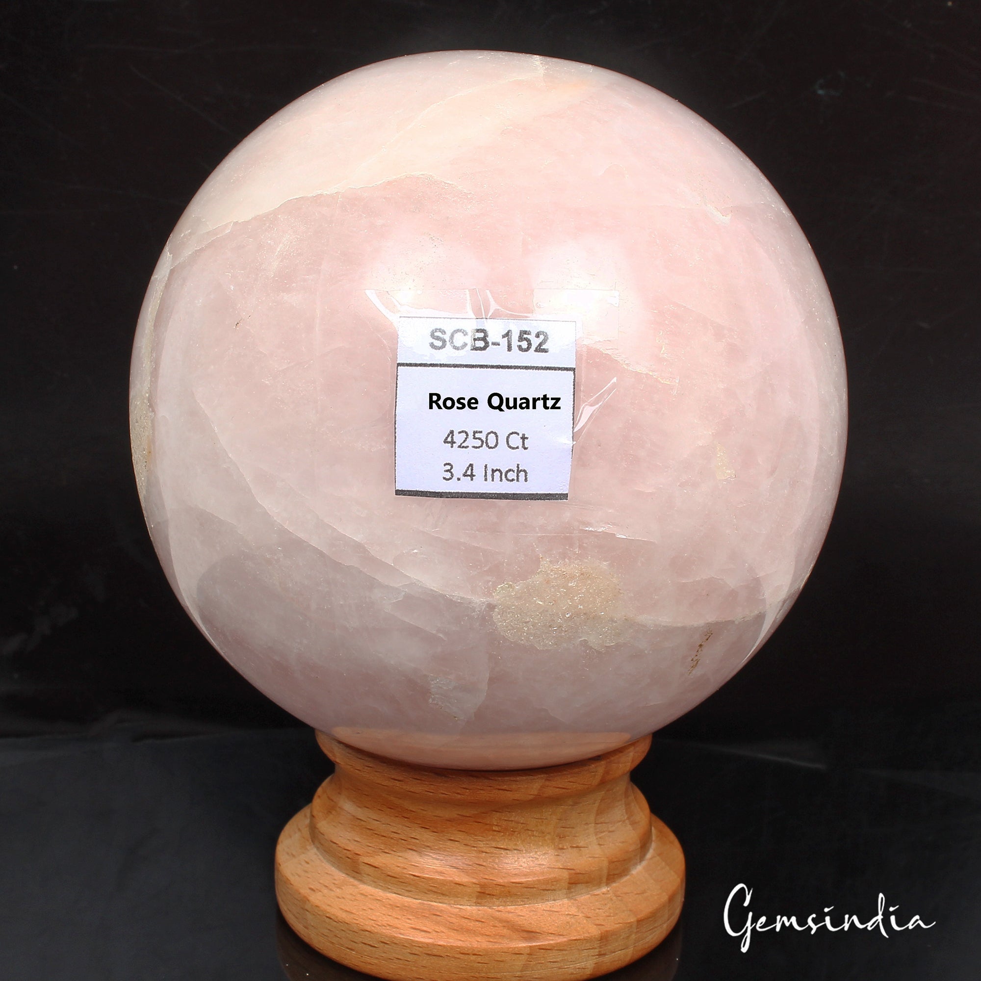 4250 Ct Natural Pink Rose Quartz Healing Crystal Mineral Sphere Gems With Stand