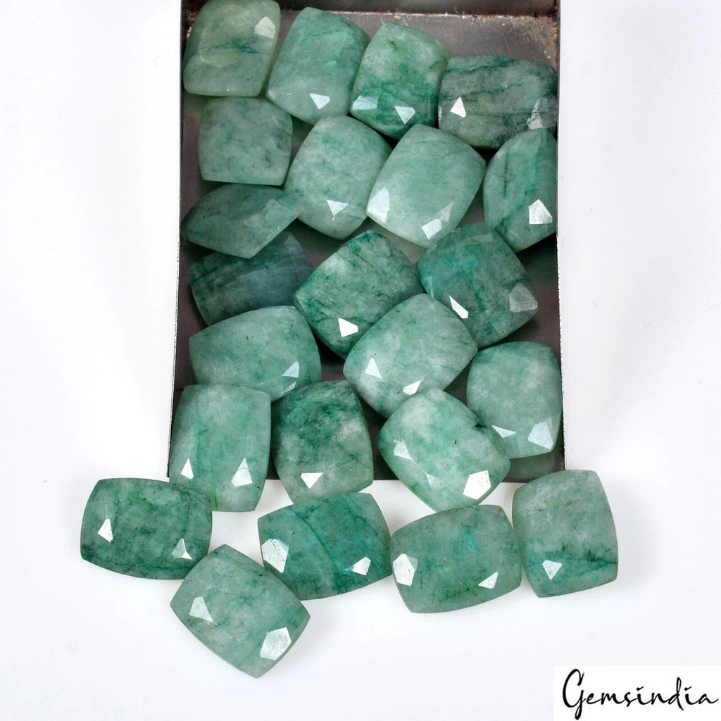 Certified 119.80 Cts Natural Green Emerald Cushion Cut Loose 13x10mm Gemstones