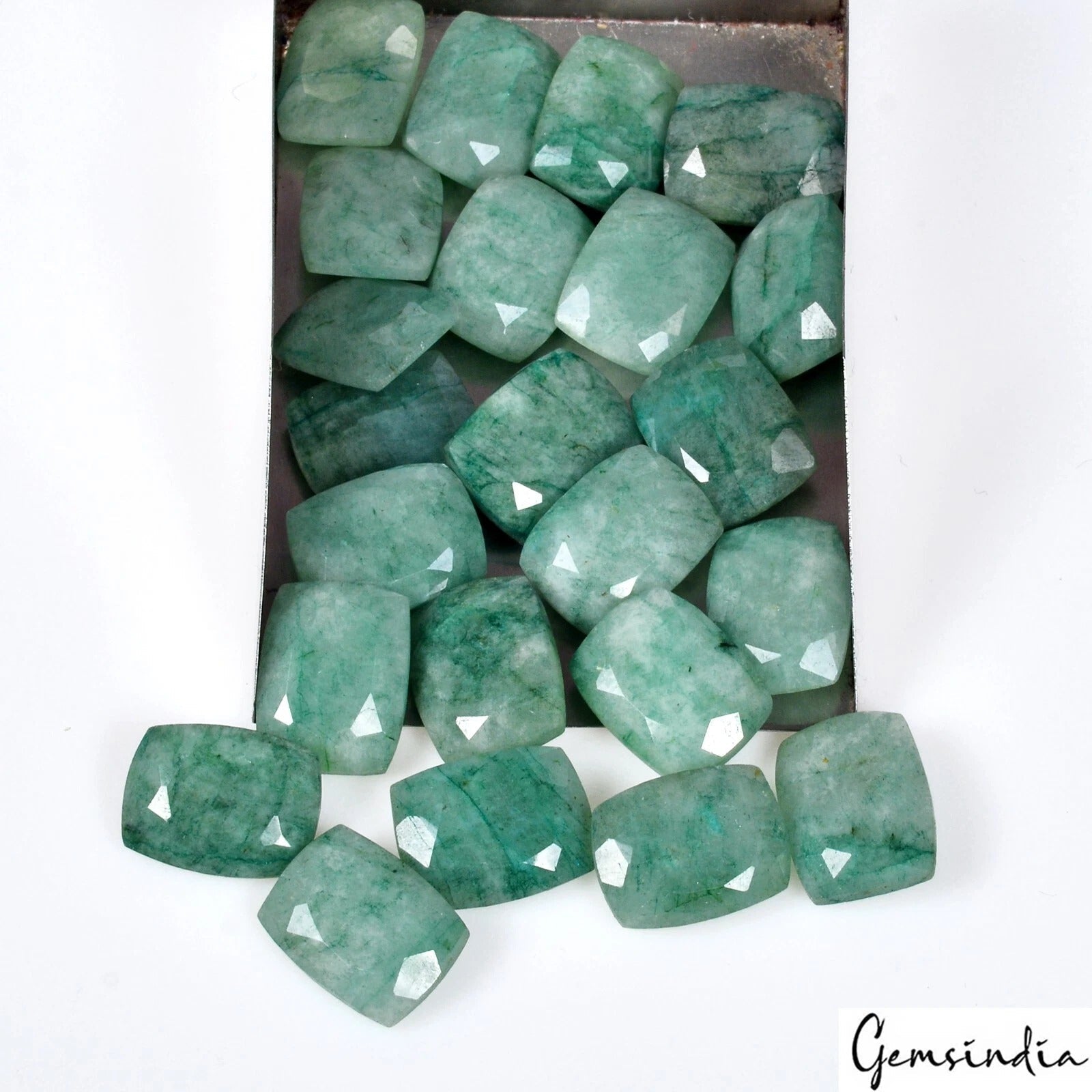 Certified 119.80 Cts Natural Green Emerald Cushion Cut Loose 13x10mm Gemstones