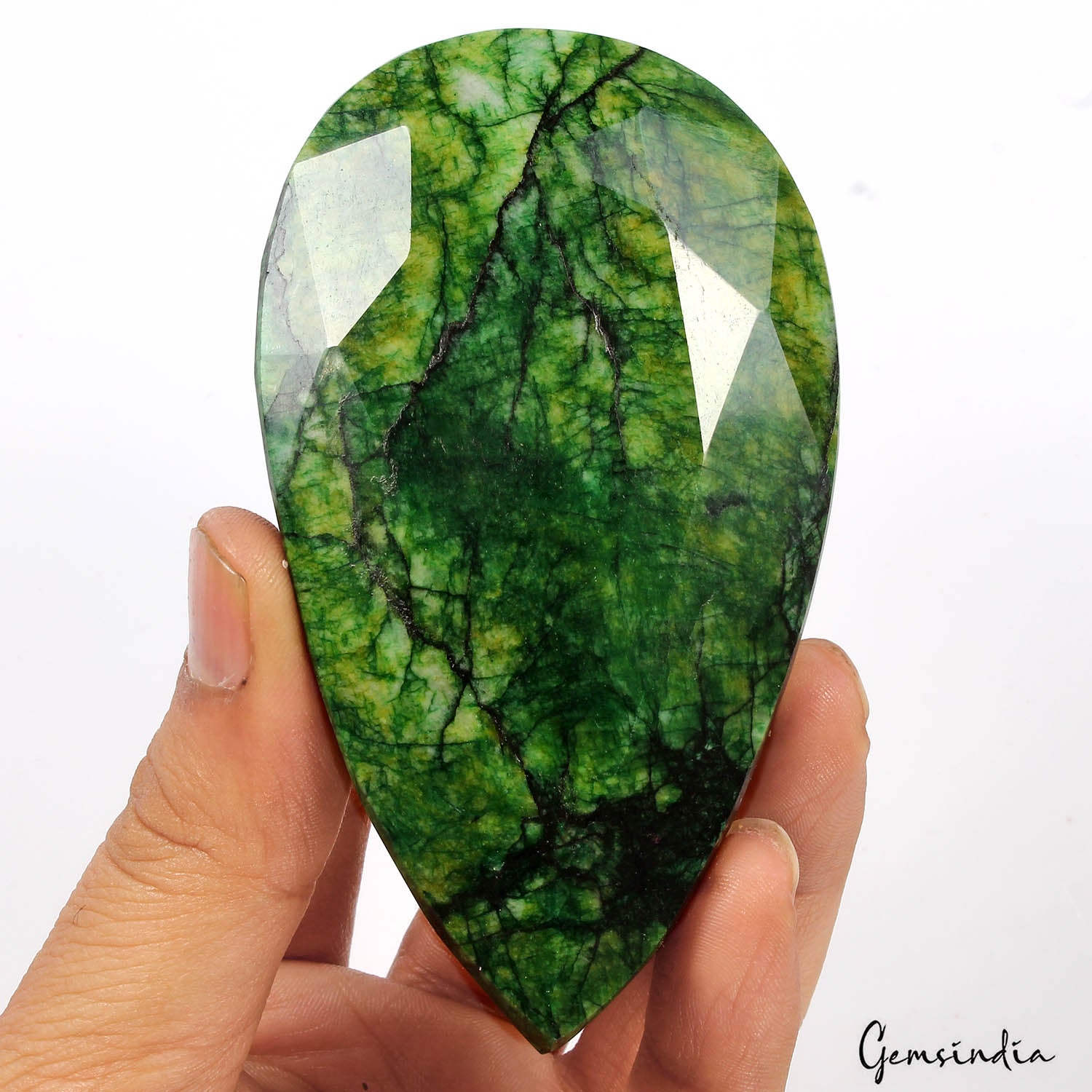 Emerald Loose Gemstone, Color Enhanced, Green — 98 x 56 x 28 mm, 1230 Ct, Brazil