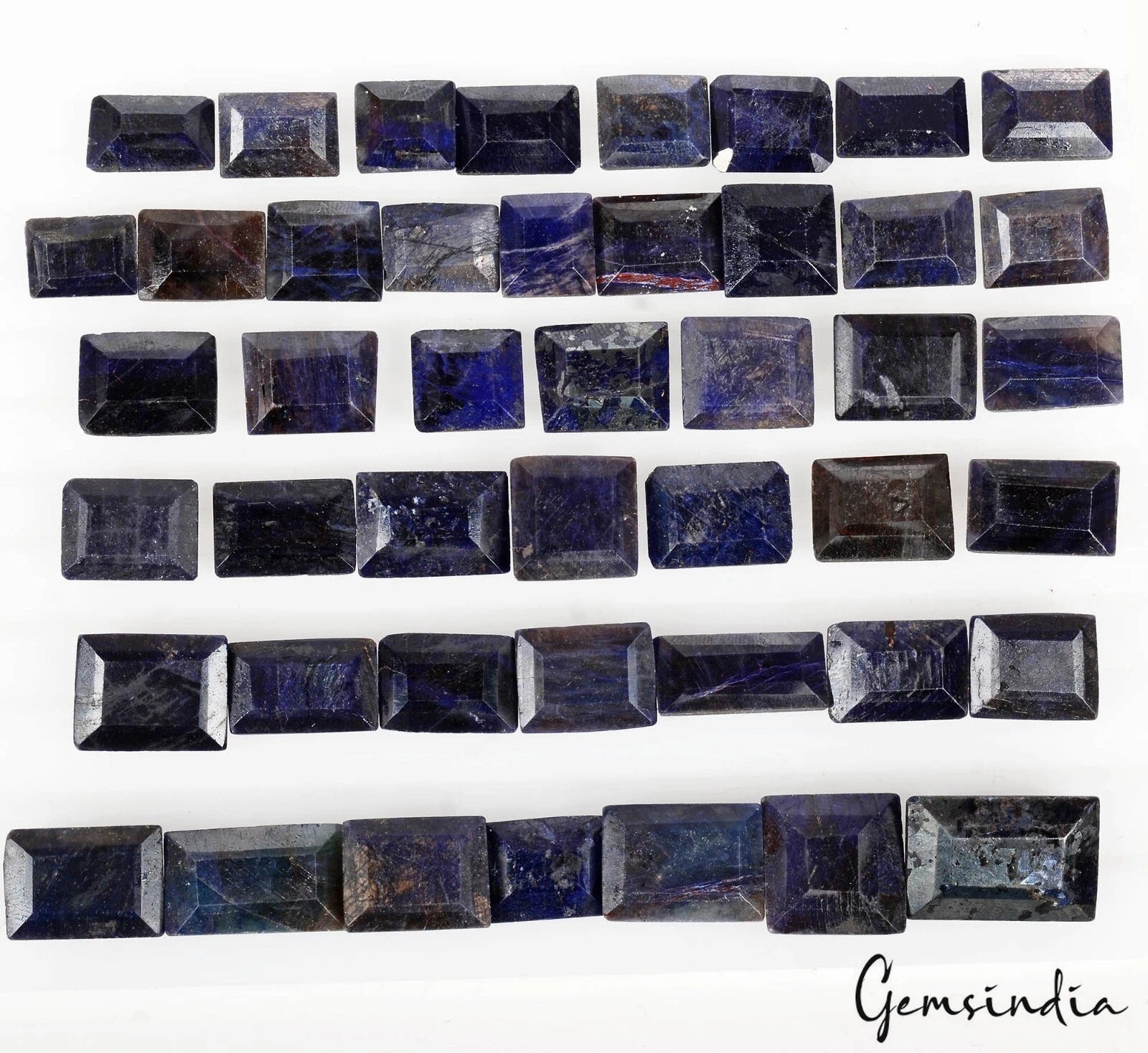 500 Ct Natural Blue Sapphire Baguette Cut Loose 10-20mm Madagascar Gemstones~45P