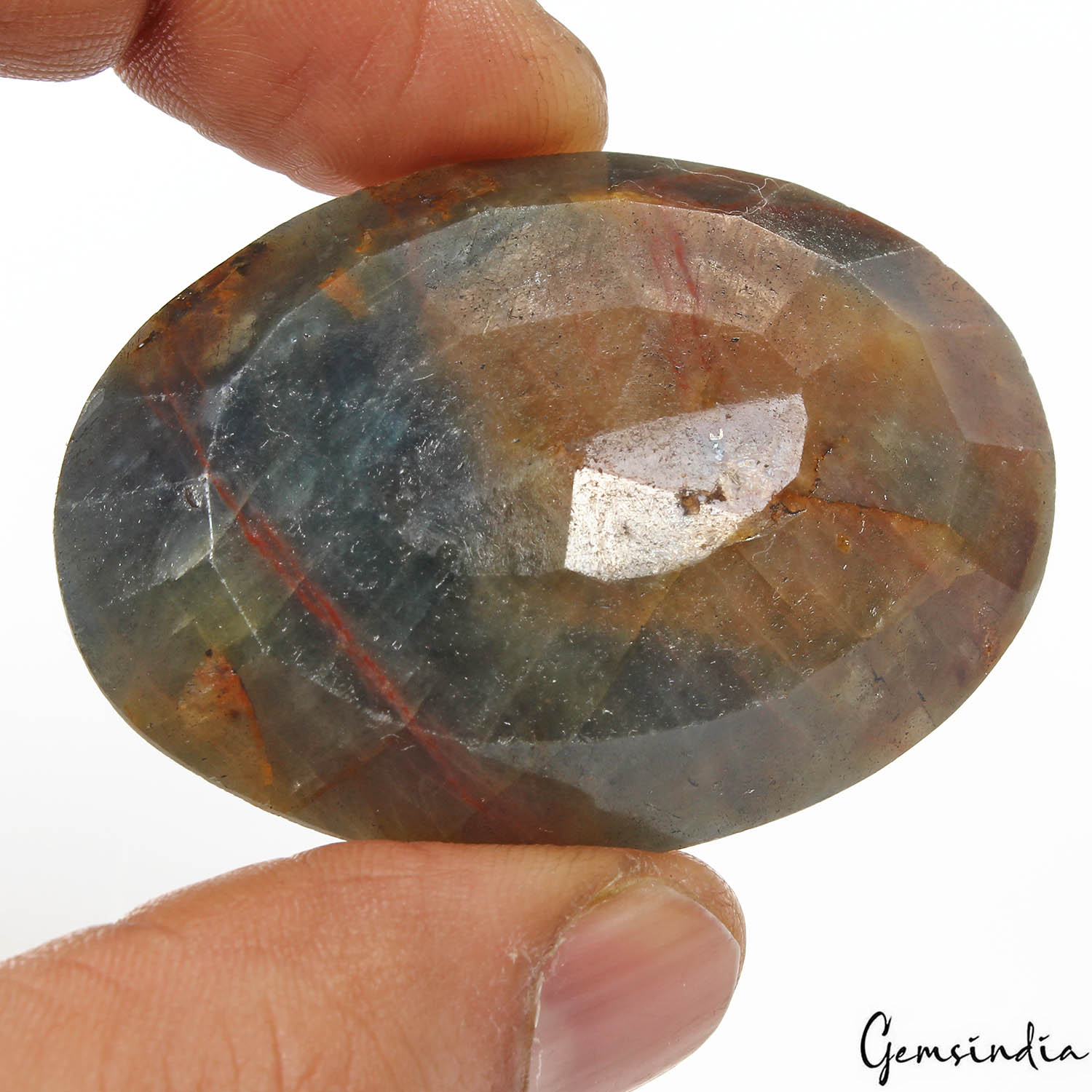 Certified 250 Cts Natural Untreated Brown Blue Sapphire Oval Faceted Loose Gem
