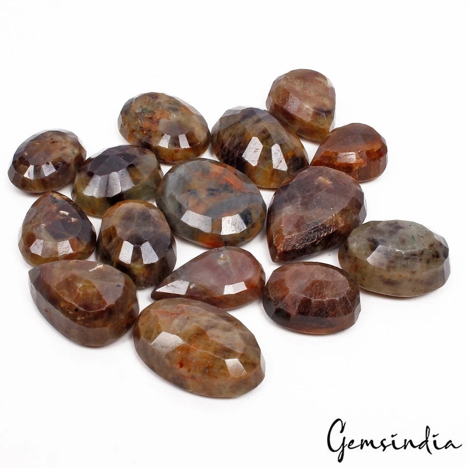 1740 Ct/15 Pcs Natural Untreated Multi Color Sapphire Mixed Cut Gems For Jewelry
