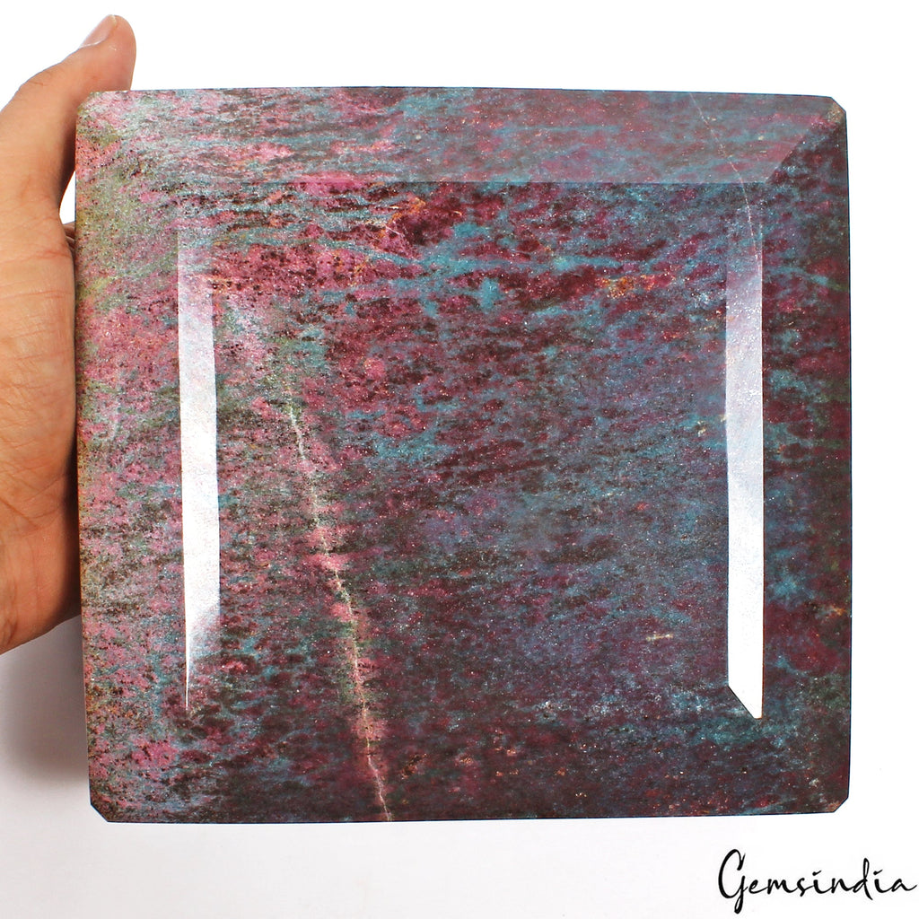 6.6 Kg Natural Ruby Kyanite Octagon Cut Huge Rare Untreated Earth Mined Gemstone