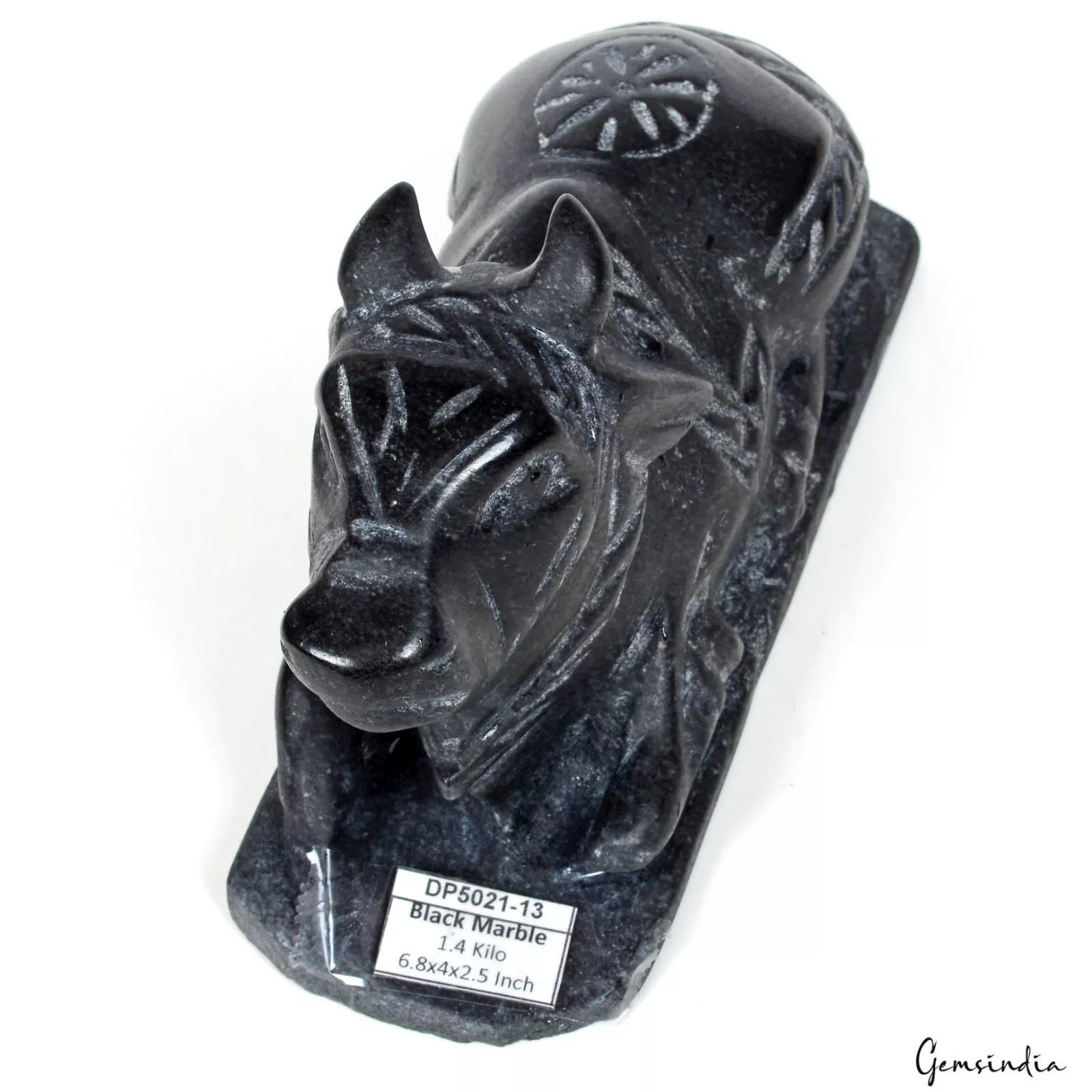 4" Tall Hand Carved Marble Stone Sacred Bull Nandi Worship Idol Figurine Statue