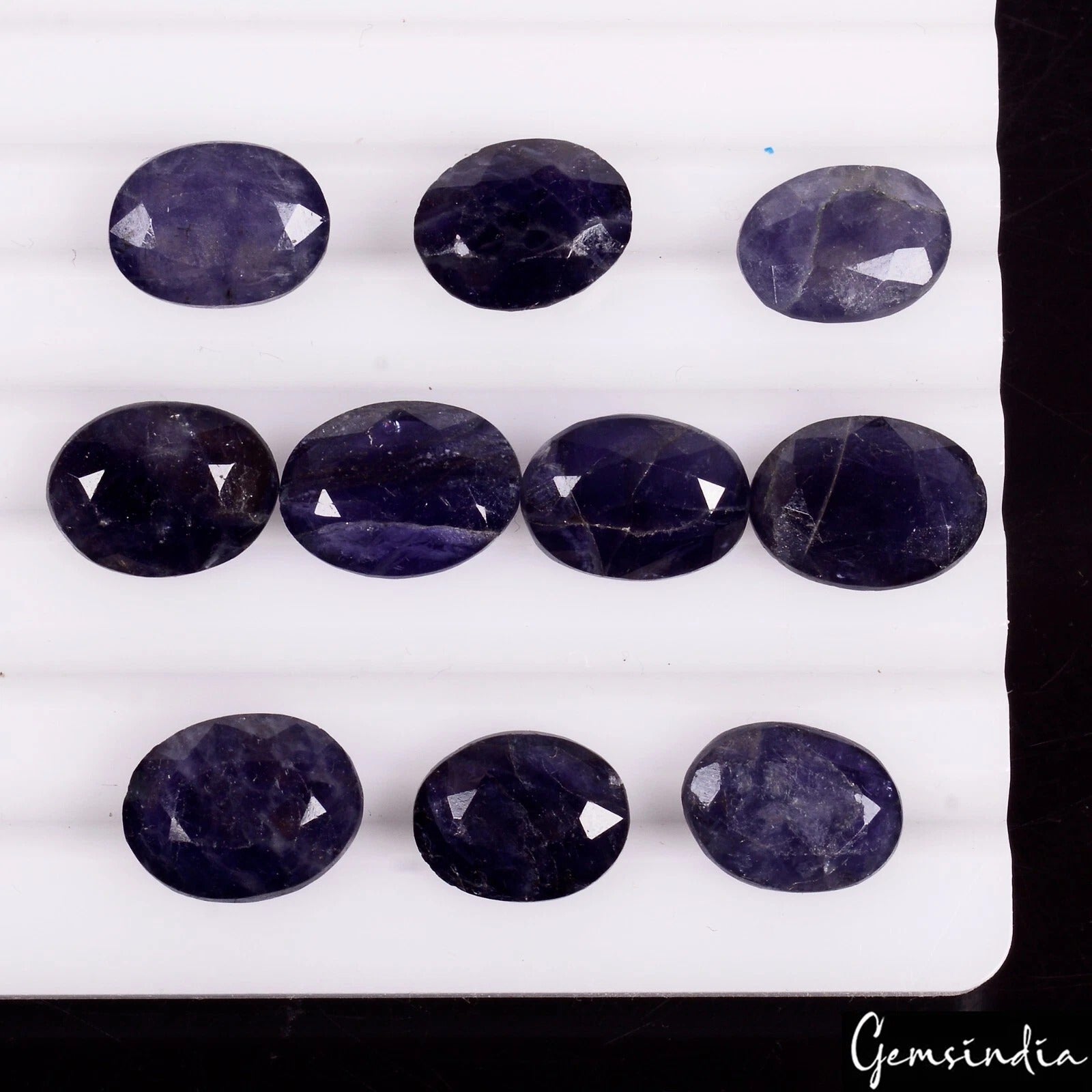 Iolite Lot, Loose Gemstone, Untreated, Blue — 10 Pieces, 13mm to 15mm, 61.80 Ct, Madagascar