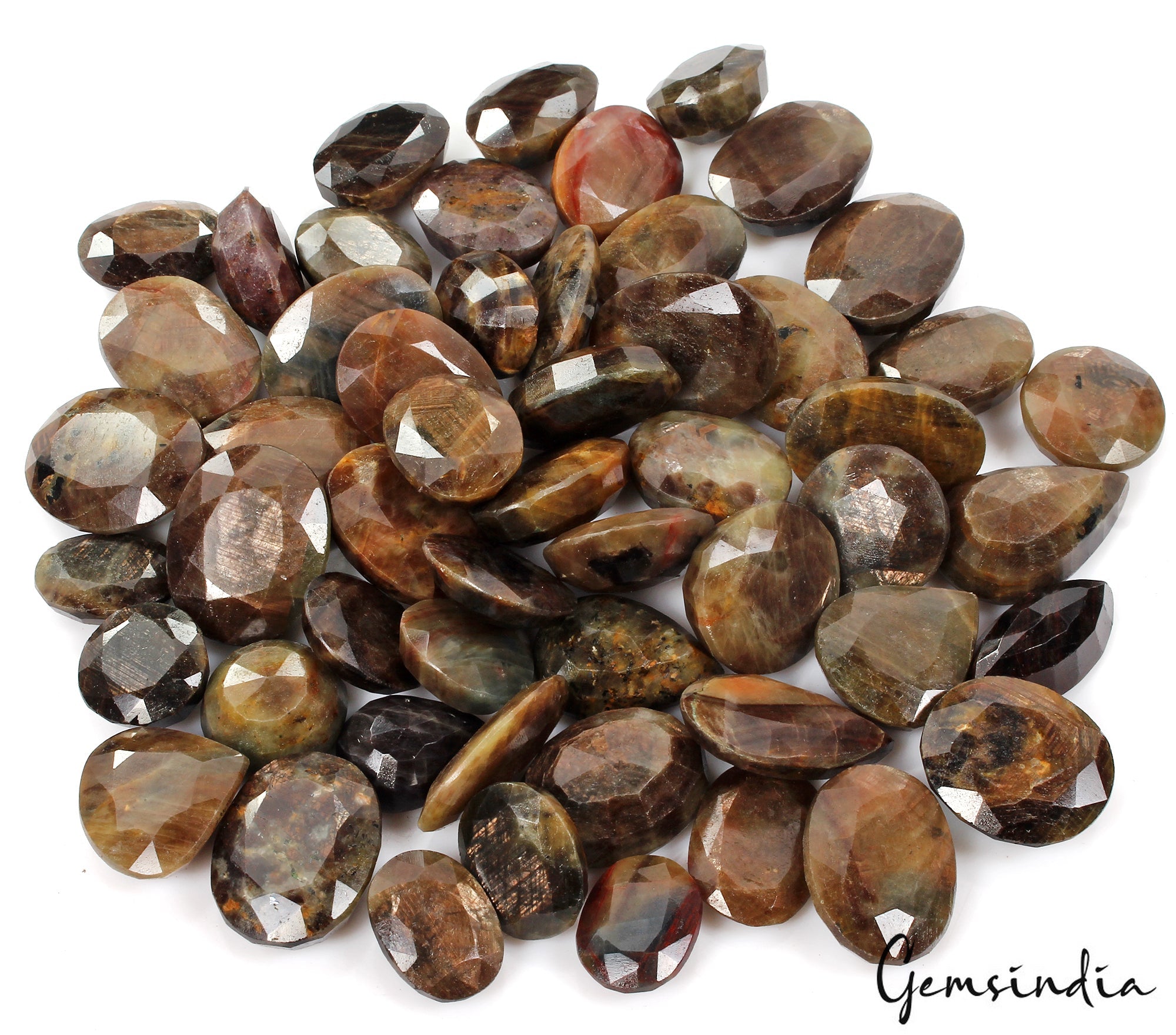 5000 Ct/57 Pc Natural Untreated Brown Sapphire Mix Cut Loose Wholesale Gems Lot