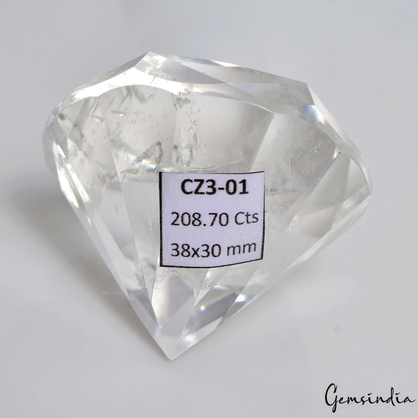 208.70 Ct Natural Untreated Sparkling White Crystal Quartz Round Diamond Cut Gem