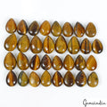 Tiger Eye Lot, Cabochon, Almond Shape, Untreated — 32 Pieces, 11mm to 14mm, 160.00 Ct