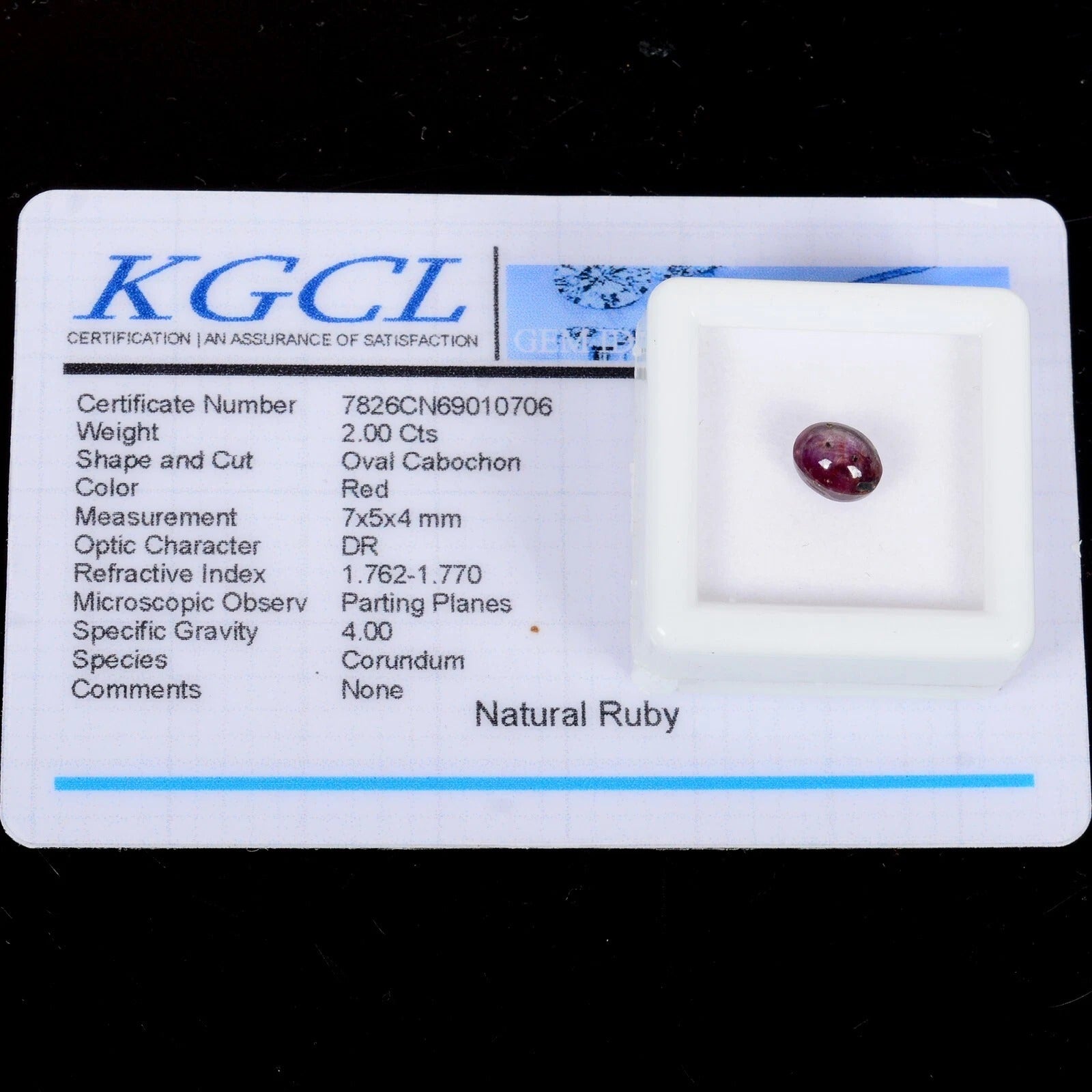 Certified 2.0 Cts Natural Untreated 6 Rays Red Star Ruby 7x5x4mm Gem For Ring
