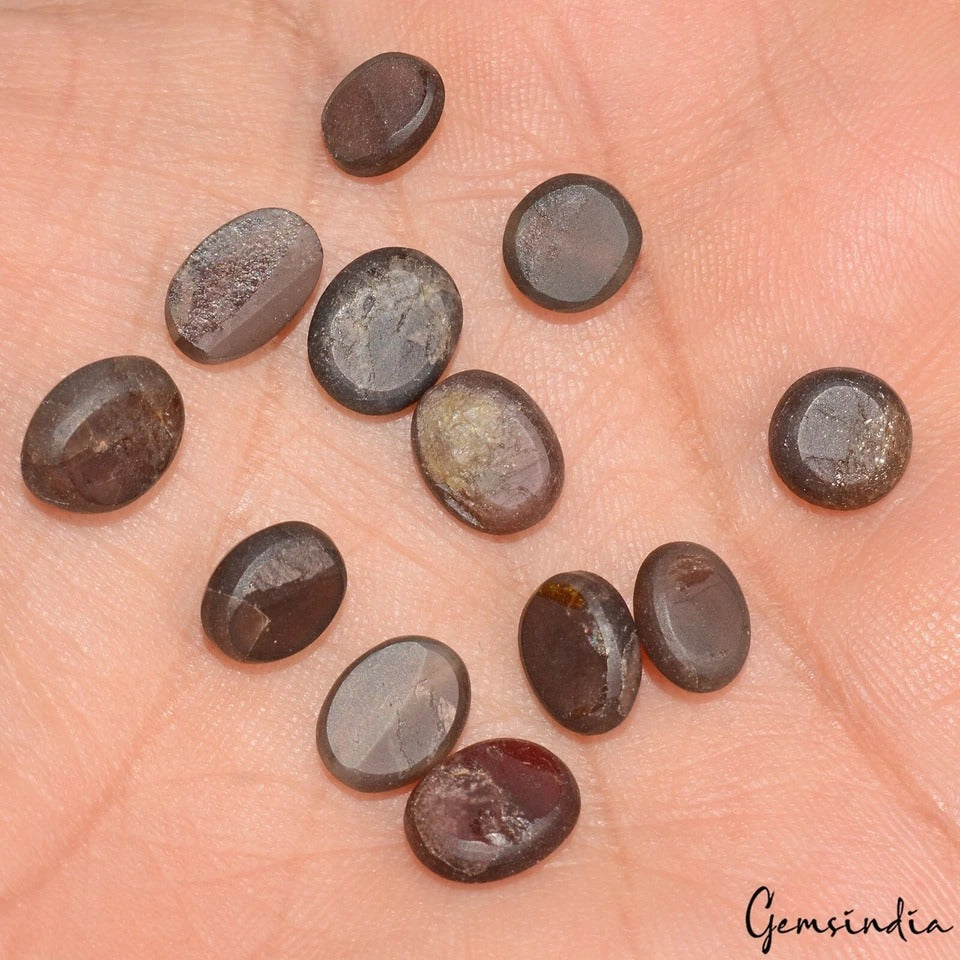 Natural Untreated Spectrolite Cats Eye Mix Cab Loose Gemstones 20.50 Ct/6mm-9mm