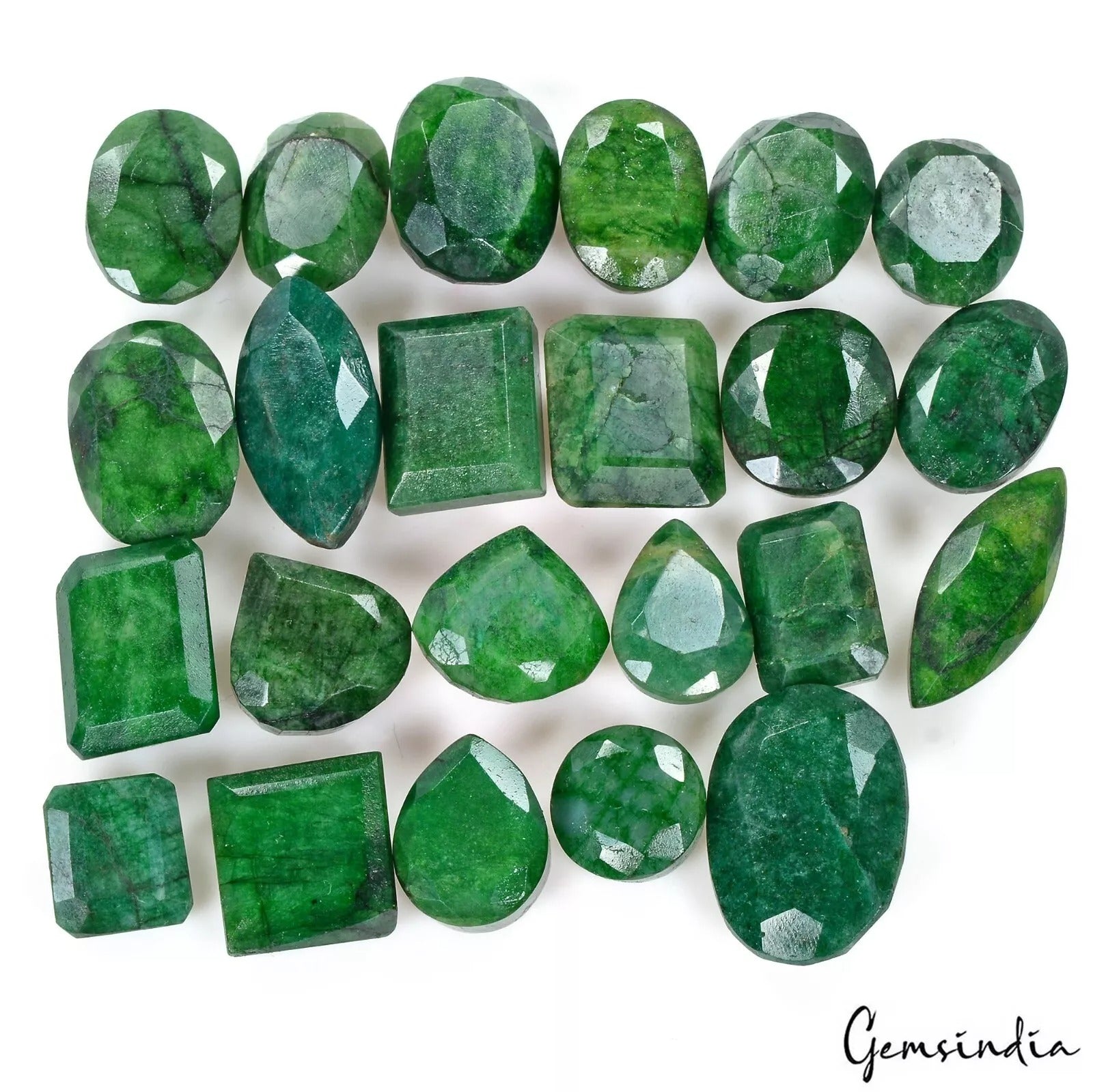 470 Ct Natural Green Emerald 13-27mm Loose Assorted Cut Huge Gemstones, Brazil