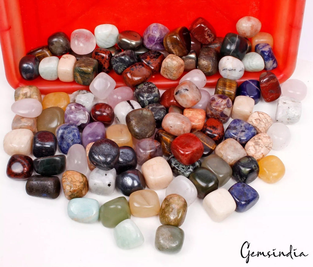 1800 gm Natural Multi gems Crystal Reiki Healing Tumble Cabochon Stones Bulk Lot