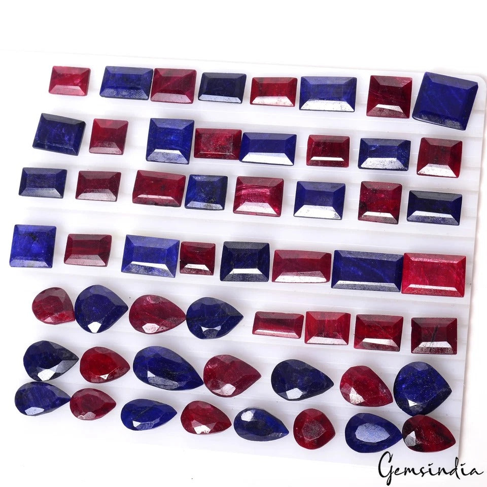 700Ct Certified Natural Ruby Sapphire Mix Cut Loose Jewelry Making Gemstones Lot