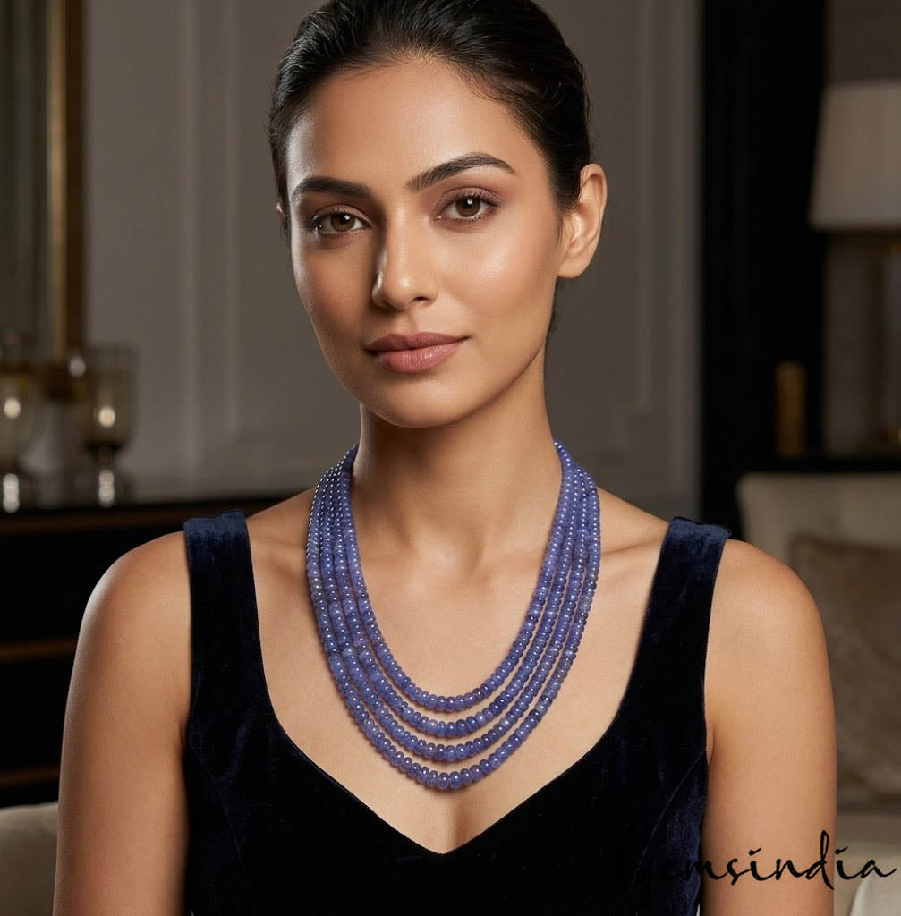 Tanzanite Necklace, Violet — 18", 560 Ct, Tanzania