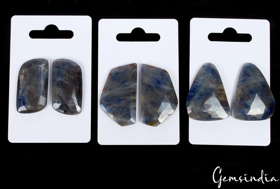 Blue Sapphire Lot, Loose Gemstone, Untreated, Blue Gray — 6 Pieces, 36mm to 42mm, 250 Ct