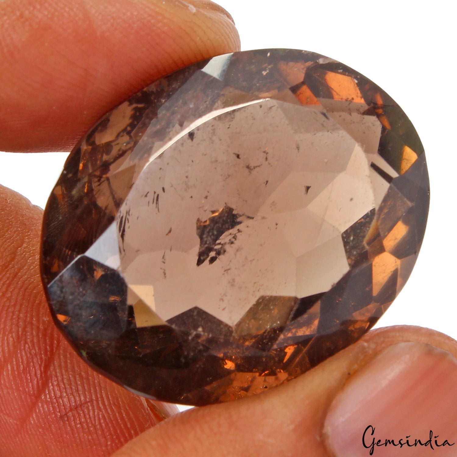 95.80Ct Huge Natural Brown Smoky Quartz Oval Cut Loose Unheated 32x26mm Gemstone