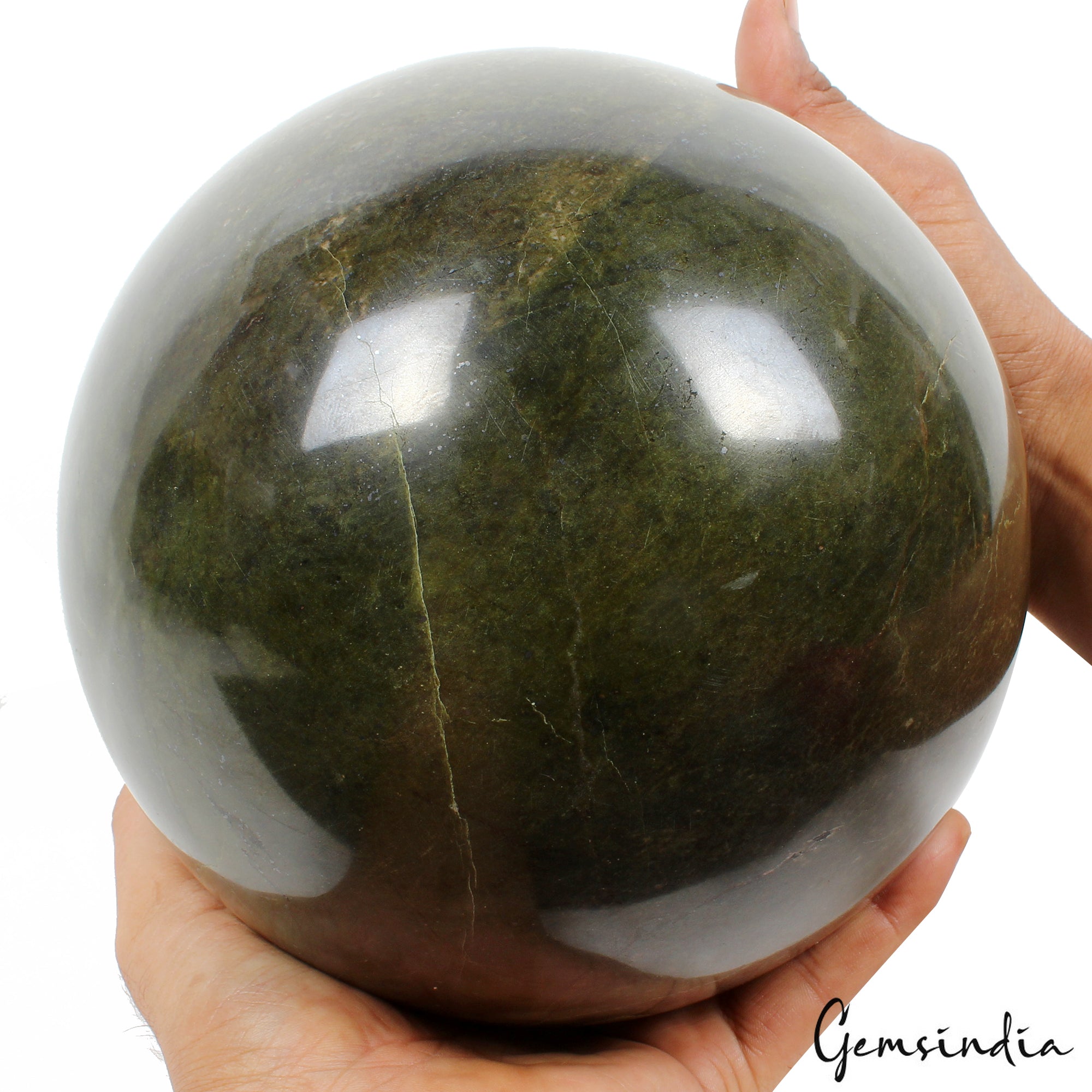 Large Vessonite Gem Crystal Sphere 7 in Handmade Ball For Home Decorative 10.7kg