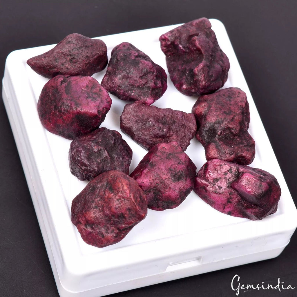 10 Pcs Natural Red Ruby Rough 15mm-22mm Loose Uncut Gemstones Specimen Wholesale