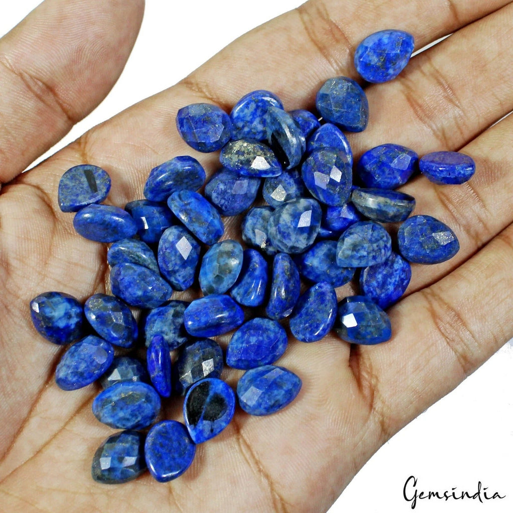 241.70 Ct Natural Blue Lapis Lazuli Pear Checker Cut Calibrated Loose Gems Lot