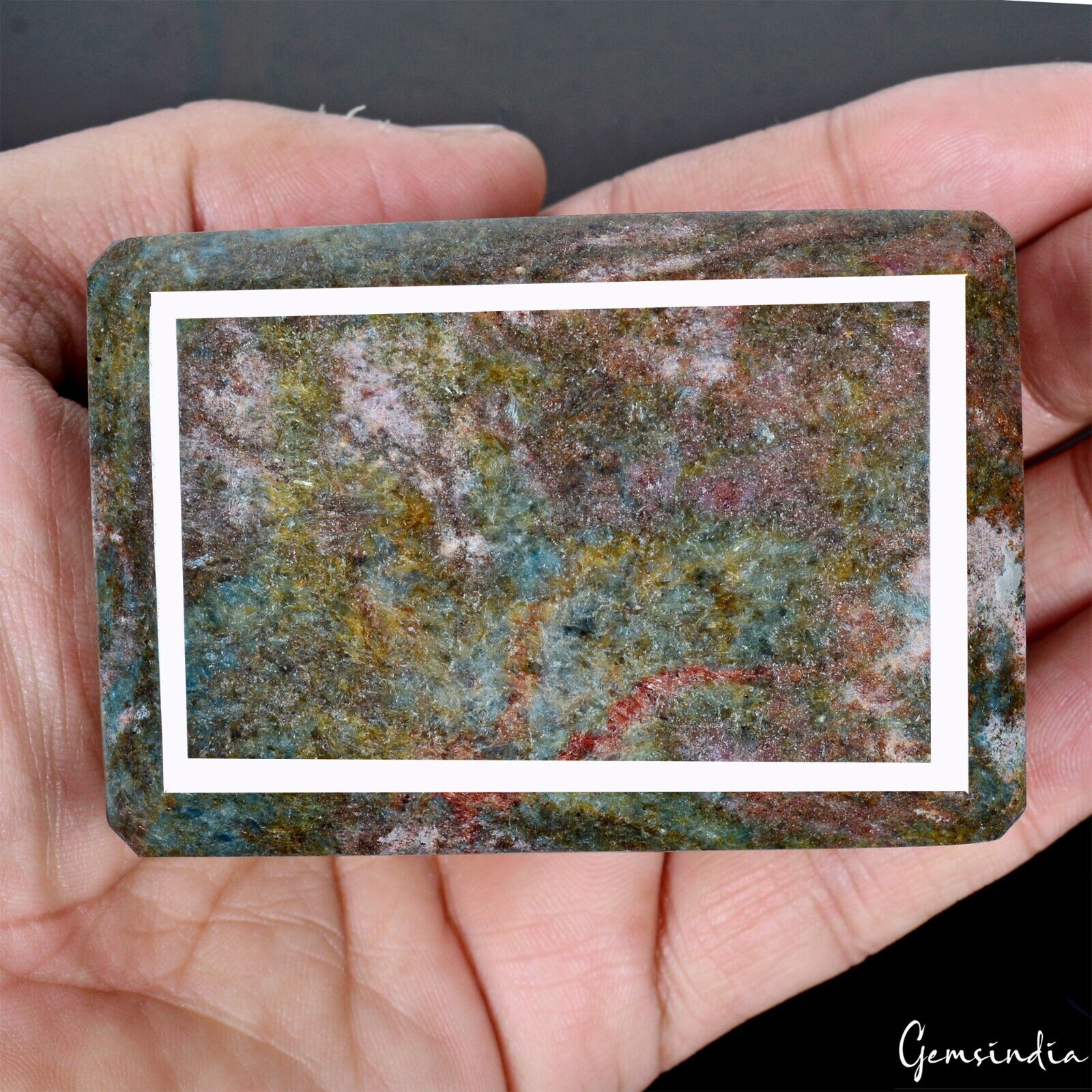570 Gram Natural Untreated Ruby Kyanite Octagon Faceted Huge Size Loose Gemstone