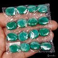 Emerald Lot, Loose Gemstone, Color Enhanced, Green — 16 Pieces, 14mm to 16mm, 176 Ct, Brazil