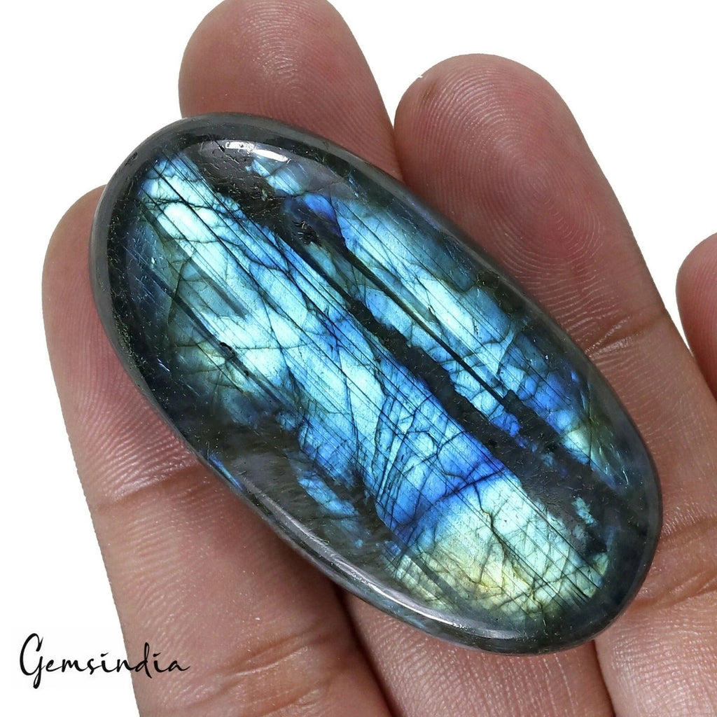Certified 134.50 Cts Natural Untreated Blue Shine Labradorite Cab Oval Loose Gem