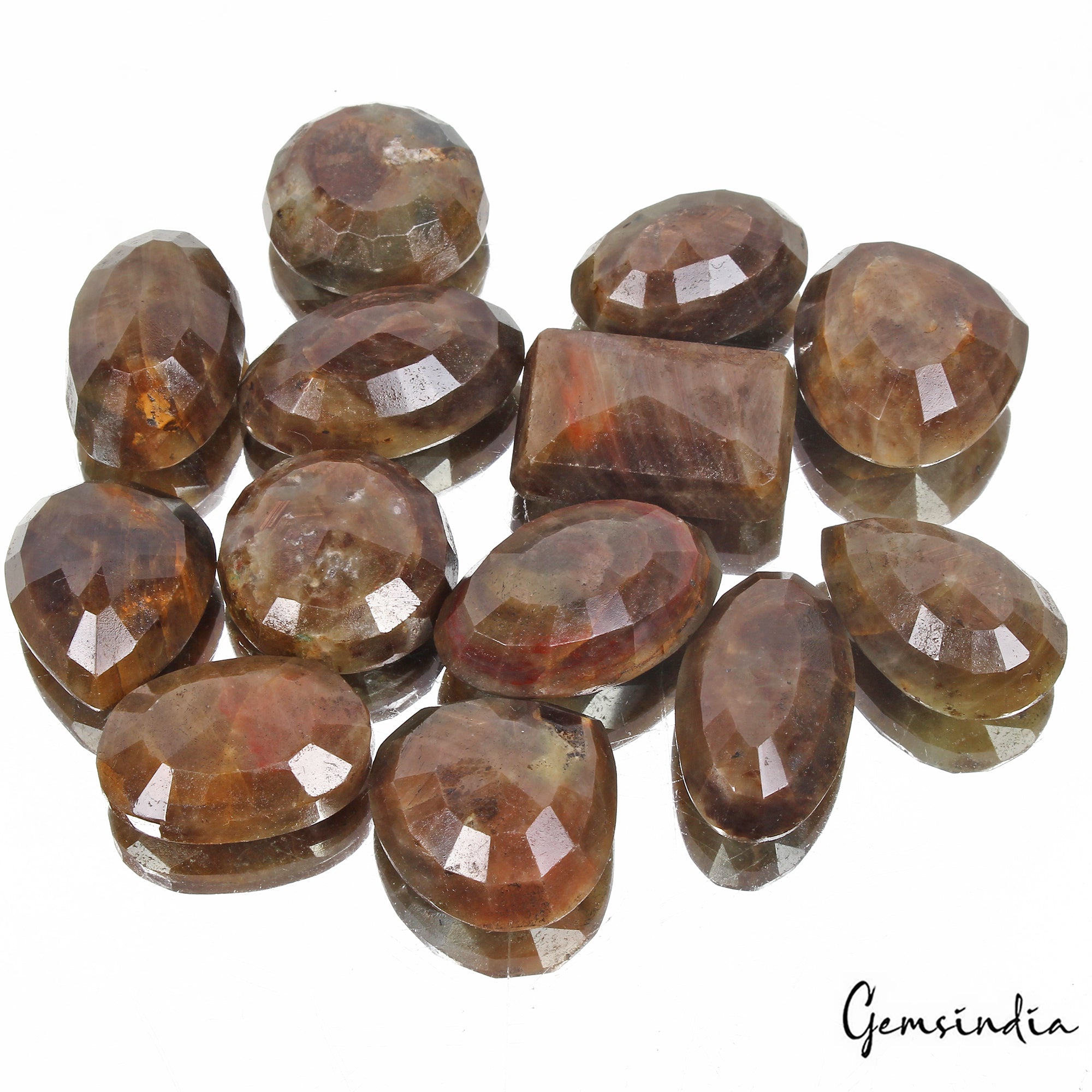 1830 Cts/13 Pcs Natural Untreated Brown Sapphire Mix Faceted Cut Wholesale Gems