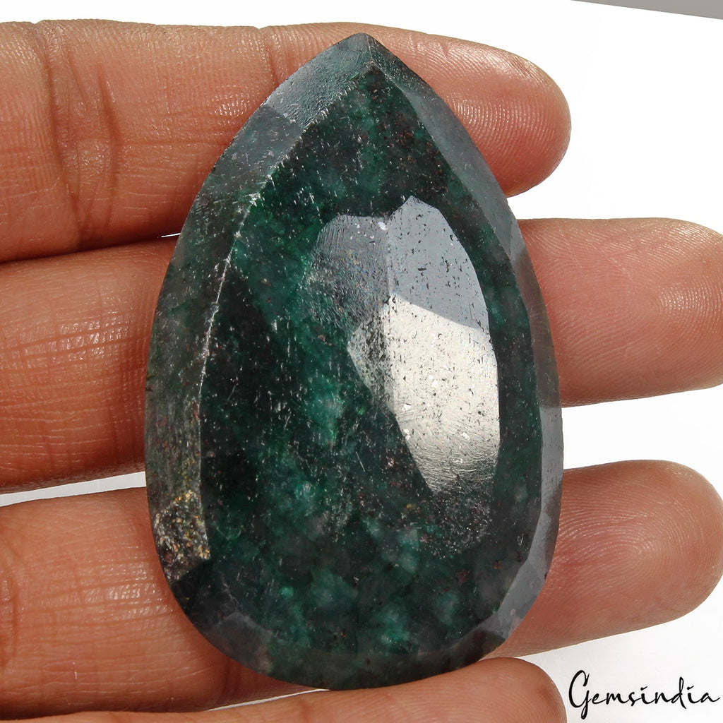 Certified 230 Cts Natural Brazilian Bottle Green Emerald Pear Faceted Loose Gem