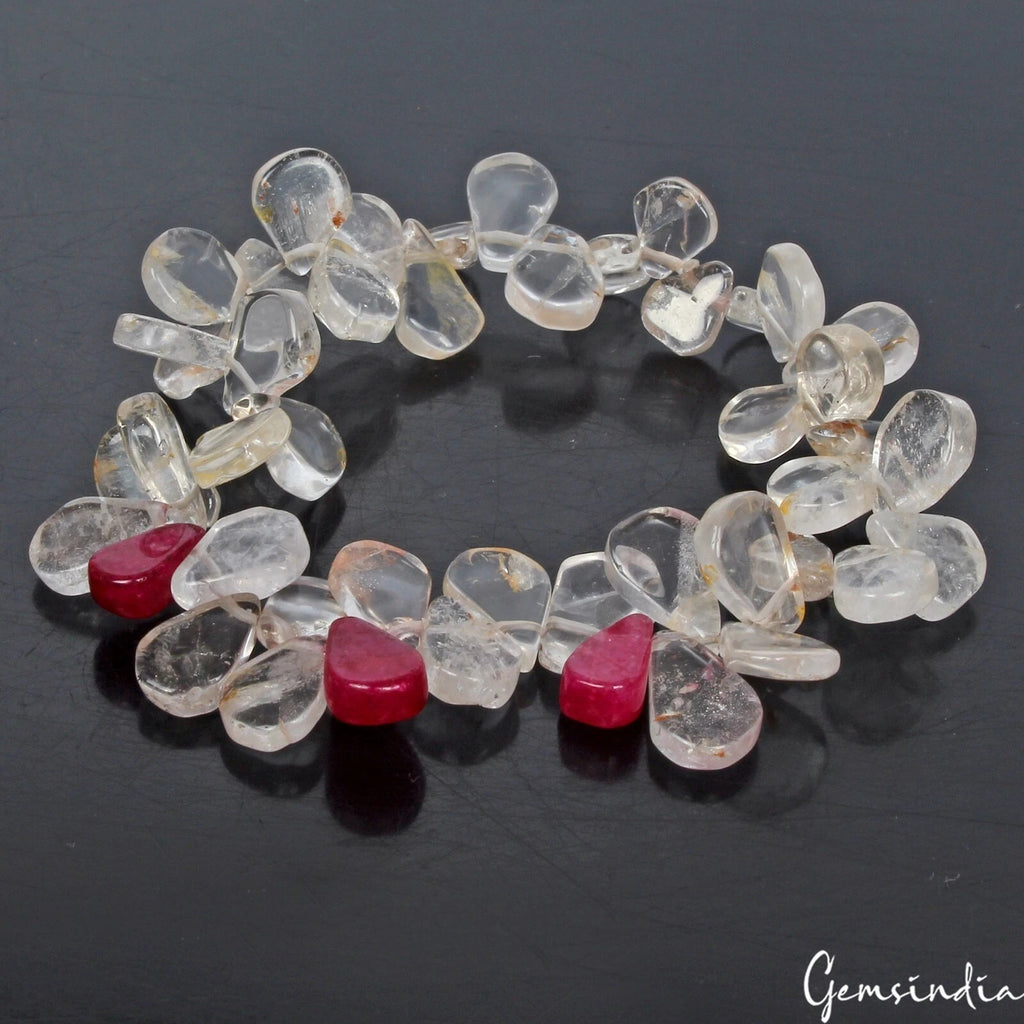 Quartz Bracelet, Untreated, White — 7mm to 11mm, 78.70 Ct, India