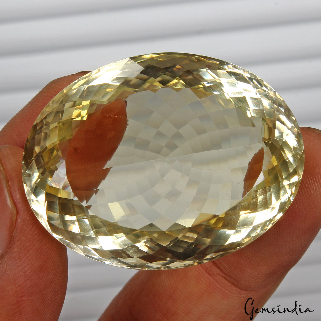 Certified 139.05 Cts Natural Untreated Golden Yellow Citrine Oval Cut Loose Gem