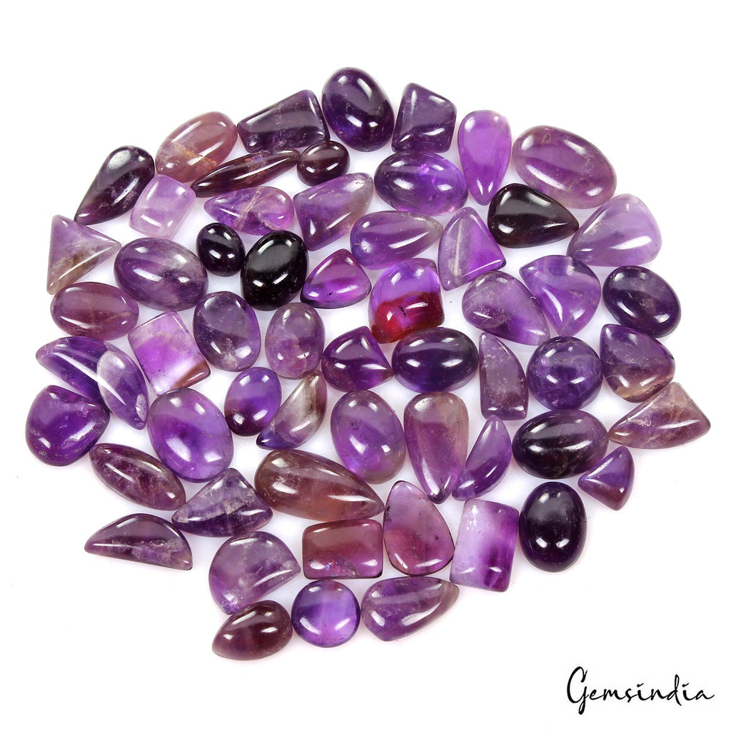 500 Cts/58 Pcs Natural Untreated Rich Purple Amethyst Mix Cab Gem Wholesale Lot