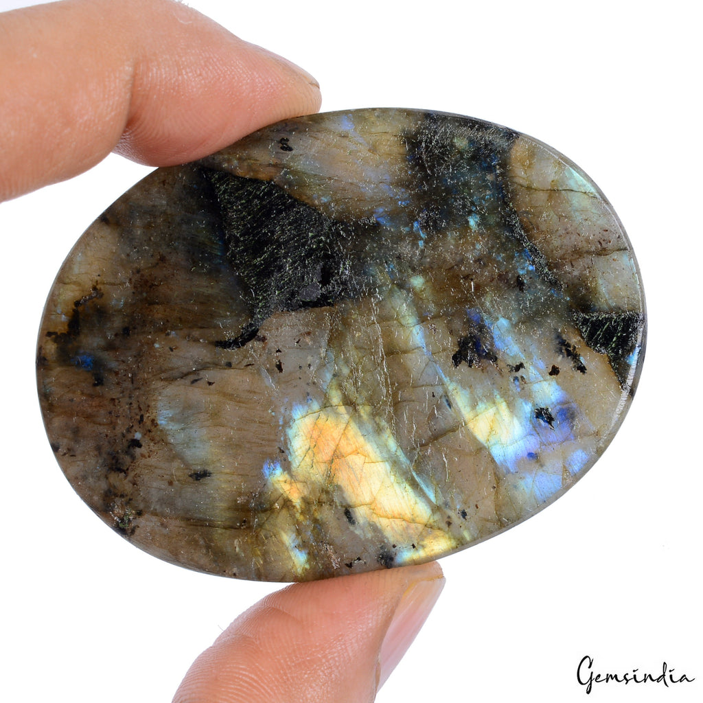 300 Ct Natural Untreated Blue Shine Labradorite Oval Cab Loose Gem For Pendant