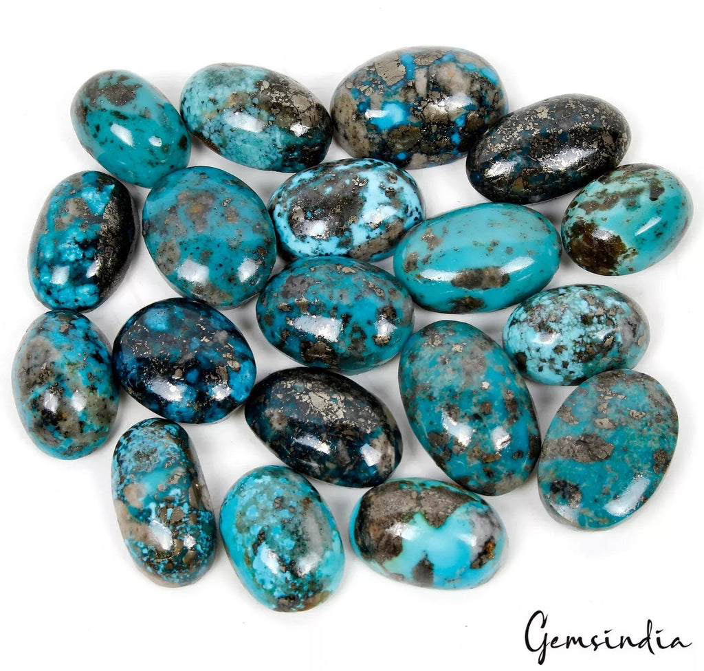 Turquoise Cabochon, Oval Cabochon, Untreated — 19 mm to 26mm, 500 Ct