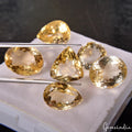Citrine Loose Gemstone, Oval, Pear, Trillion Faceted Cut, Untreated — 14mm to 17mm, 83.90 Ct, Brazil
