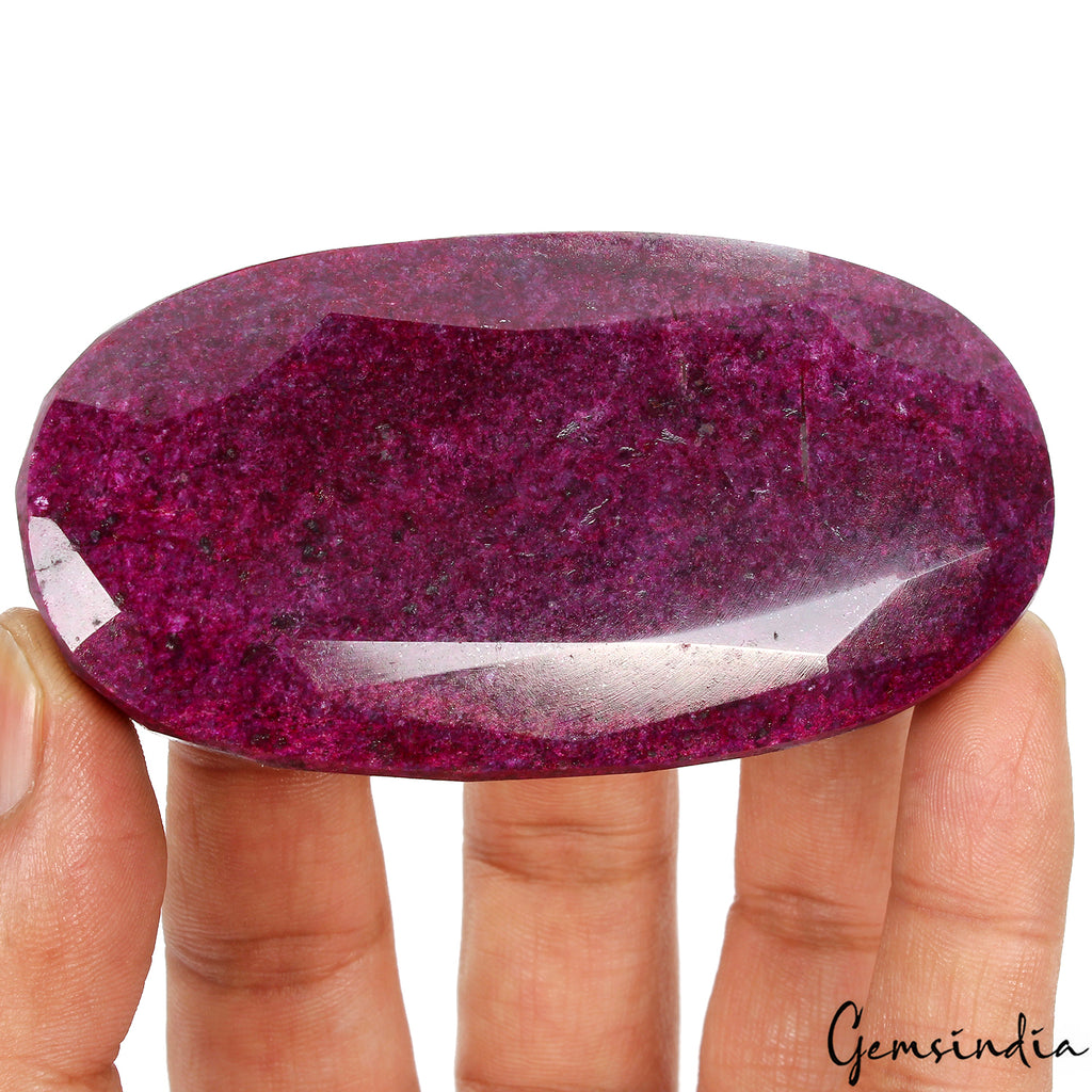 Ruby Loose Gemstone, Color Enhanced, Pink Red — 86x45x22mm, 960 Ct, Madagascar