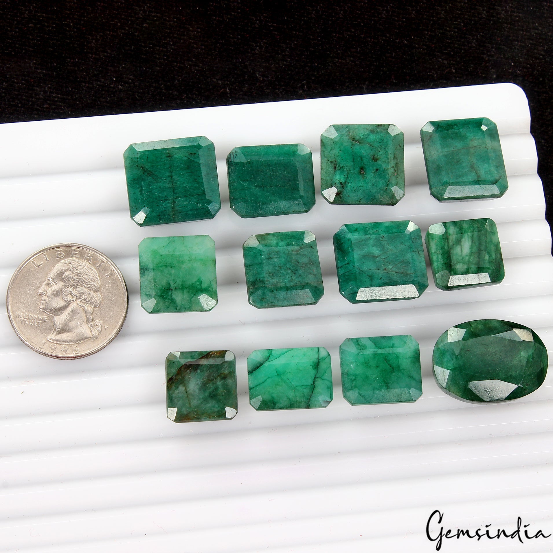 240 Cts Natural Zambian Emerald Mix Cut Finest Green Loose 14-23mm Gemstones Lot