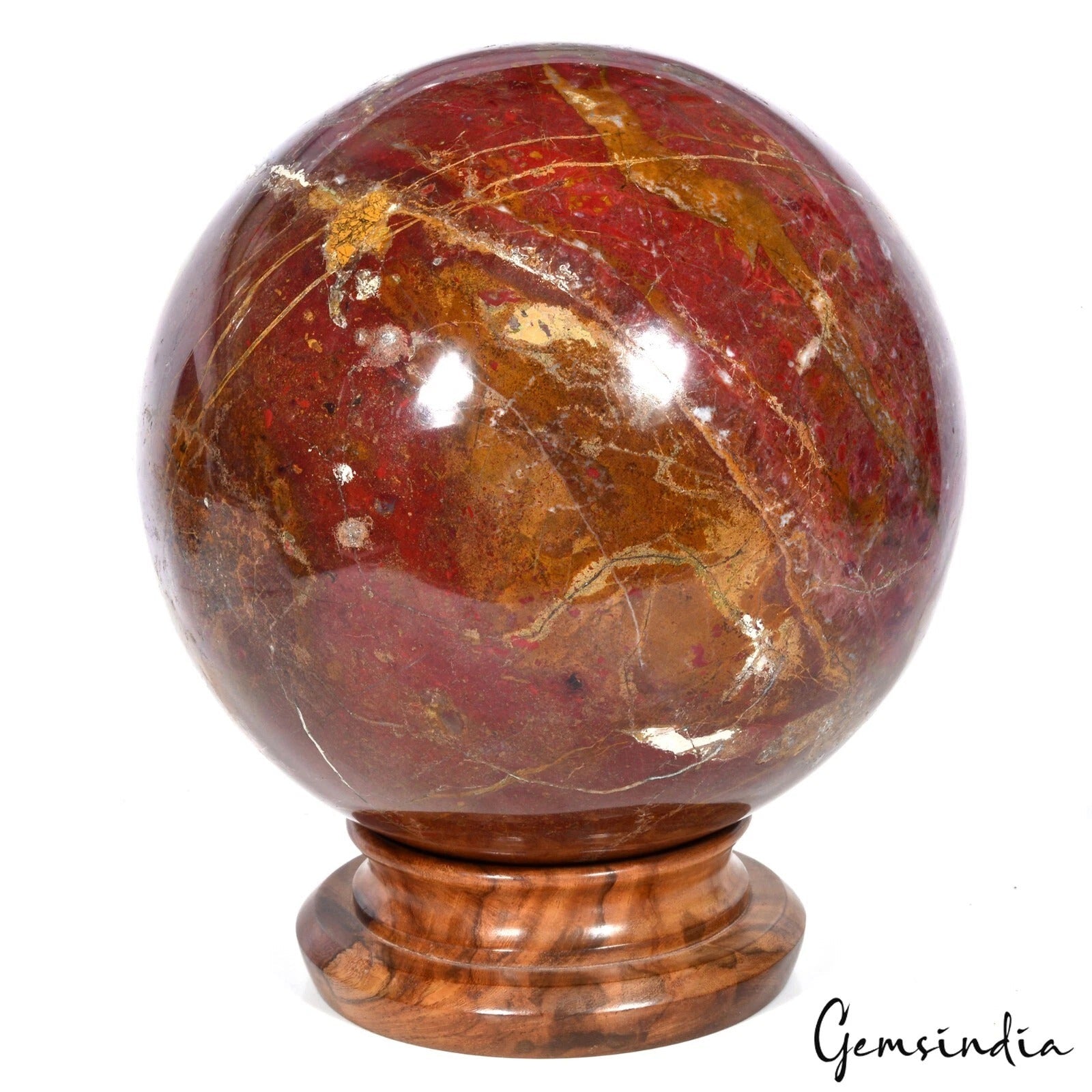 16.9 Kg Natural Red Jasper Polished Sphere Crystal Healing Mineral Huge Gem~9.3"