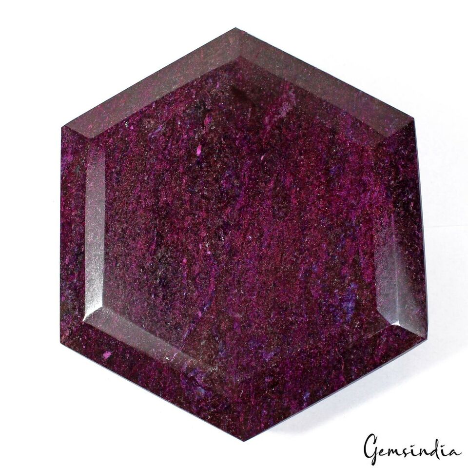 Ruby Loose Gemstone, Color Enhanced, Red — 4X3.6X1.3 Inches, 3300 Ct (0.66 Kg)