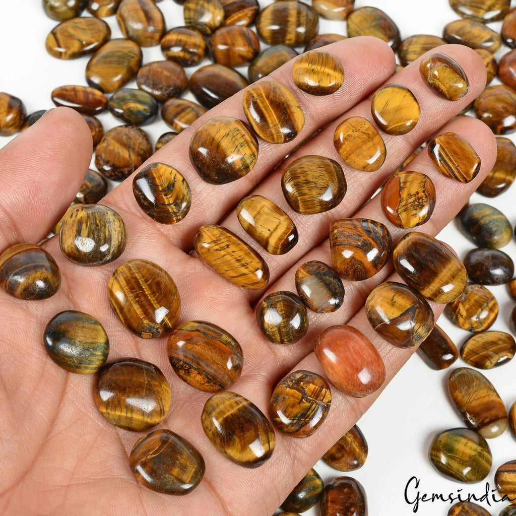 3500 Cts/585 Pcs Natural Brown Tiger Eye Mix Cab Loose Gems Superb Wholesale Lot
