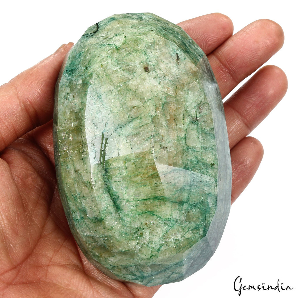 2640Ct Natural Green Emerald Oval Cut Faceted Earth Mined Loose Gem From Brazil