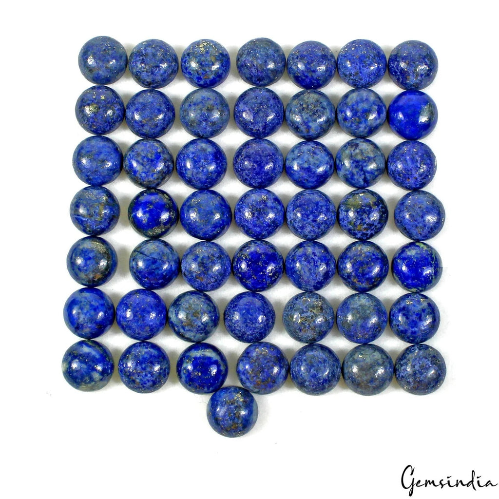 Lapis Lazuli Lot, Cabochon, Blue — 50 Pieces, 10mm, 240.75 Ct, Afghanistan