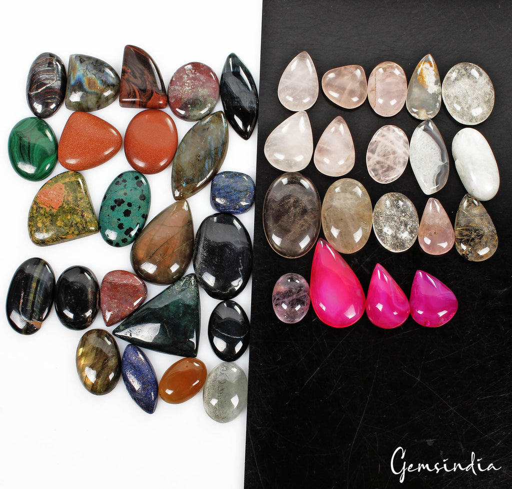1400 Ct/42Pcs Natural Multi Color Treated & untreated Mix Cab Gems Wholesale Lot