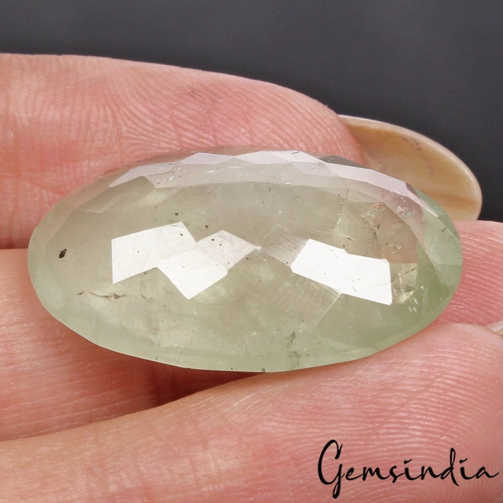 Big! 24.30 Cts~25x17mm Oval Natural Green Aquamarine Unheated Gemstone, Brazil