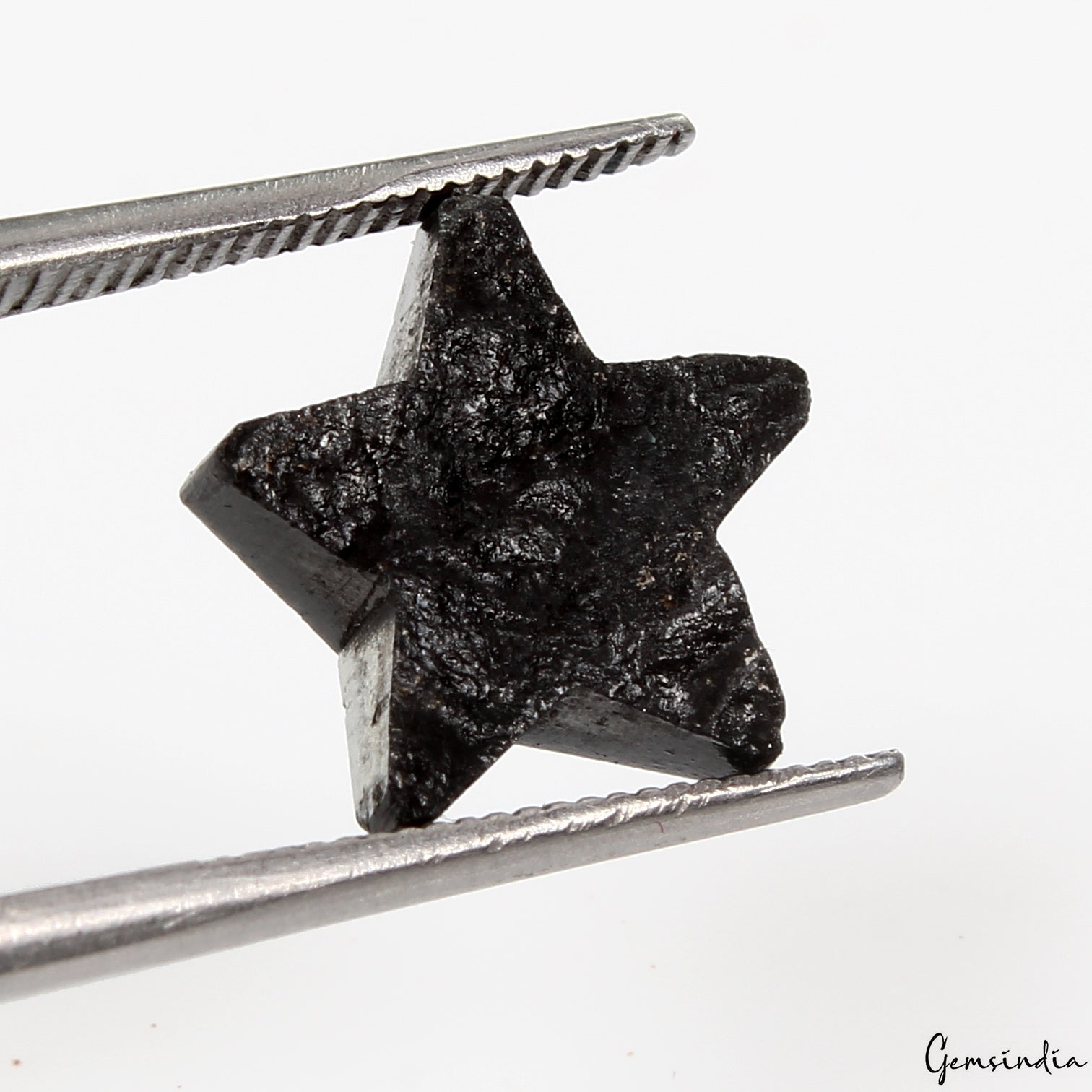 4.8 Carats 100% Natural Polished Star Shape Loose Earth Mined Black Diamond~12mm