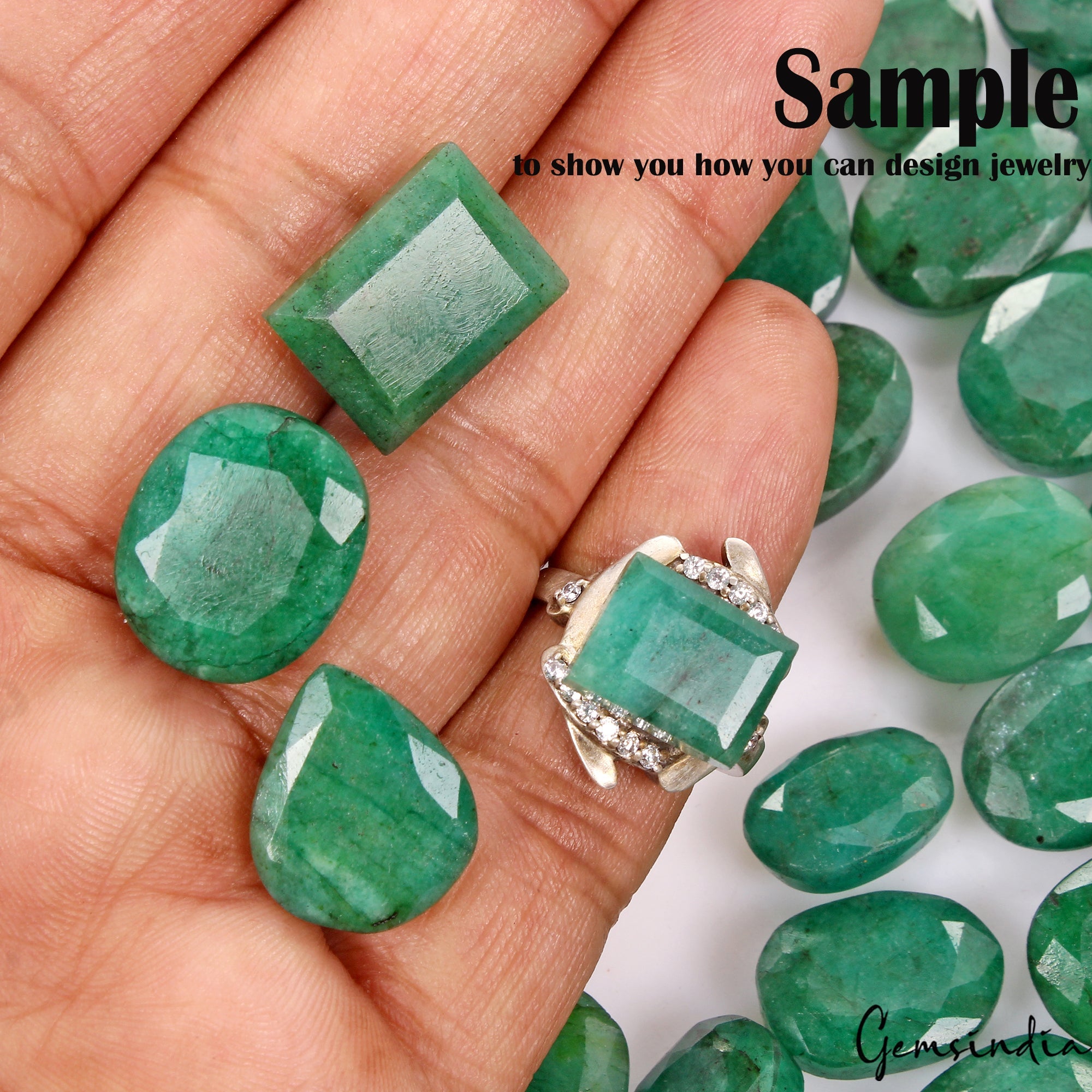 1600 Ct Natural Top Green Emerald Mix Cut 12-21mm Loose Gemstones Lot~107 Pcs