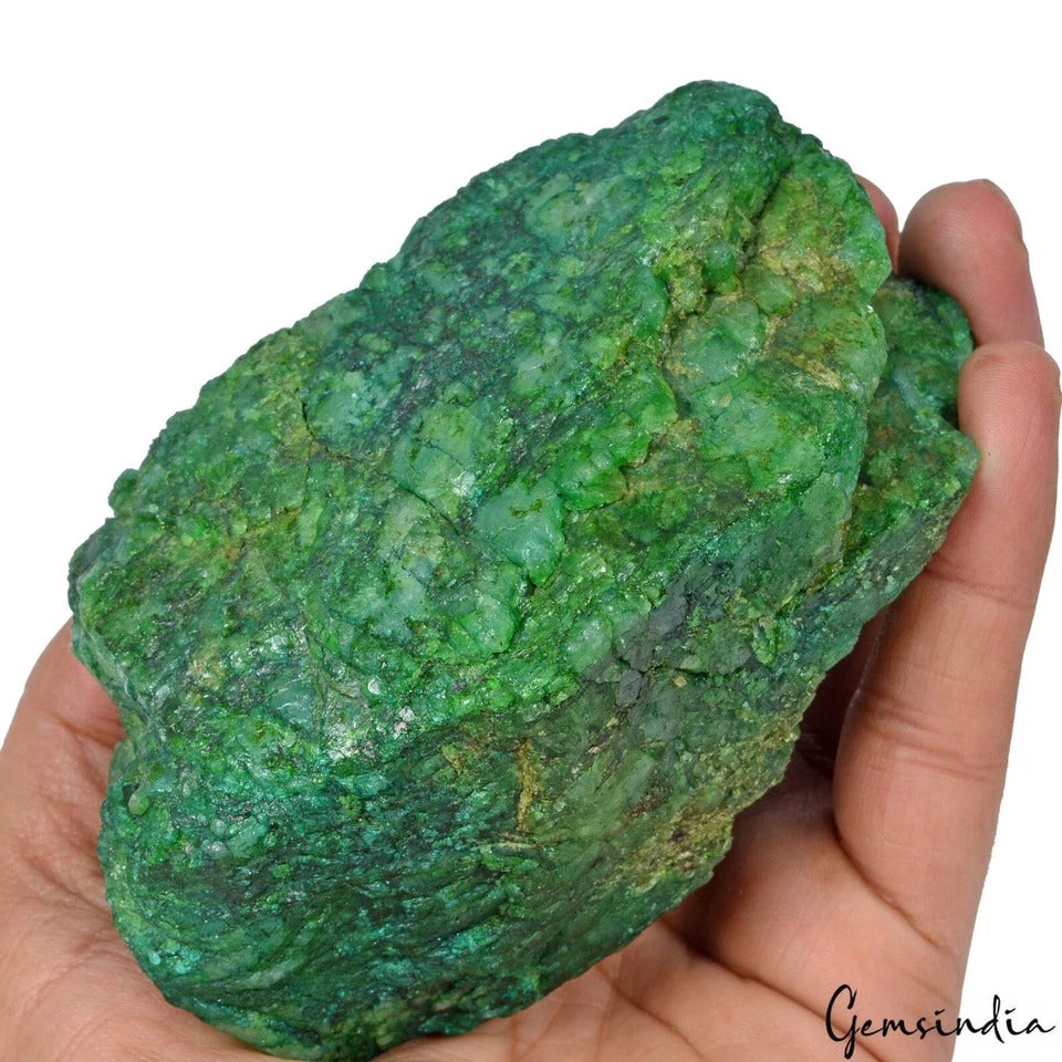 3400 Ct Natural Green Emerald Colombian Uncut Rough Huge Loose Gemstone Specimen